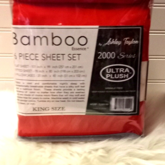 Bamboo Essence King Size Red- 6 Piece Sheet Set - Picture 5 of 10